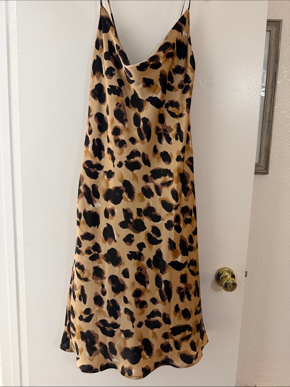 Forever 21 Leopard Print Midi Slip Dress in Tan and Black